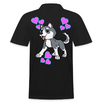 Coeurs Husky Chien Enfants Enfants Animaux bienvenus - Polo Homme - noir - Dos - Kai (181cm)