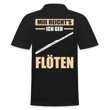 Flöte Musiker Flötist Flötenspieler Orchester Musi - Männer Poloshirt - Schwarz - Hinten - Kai (181cm)