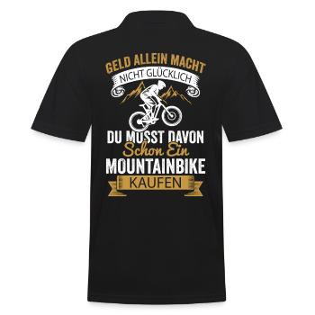 Radfahrer Geld Allein Macht Nicht Glücklich - Männer Poloshirt - Schwarz - Hinten - Kai (181cm)