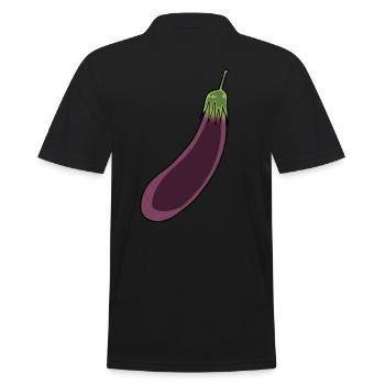 Aubergine Vegetables Vitamins Cooking Kitchen Vegetarian - Men's Polo Shirt - black - Back - Kai (181cm)