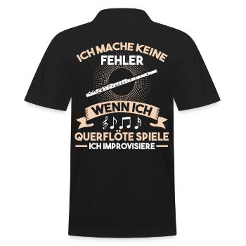 Querflöte Flöte Orchester Musikverein - Männer Poloshirt - Schwarz - Hinten - Kai (181cm)