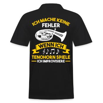 Tenohorn Musikverein Blaskapelle Hornist Musiker - Männer Poloshirt - Schwarz - Hinten - Kai (181cm)