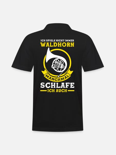 Waldhorn Blaskapelle Waldhornspieler Hornist Musik - Männer Poloshirt - Schwarz