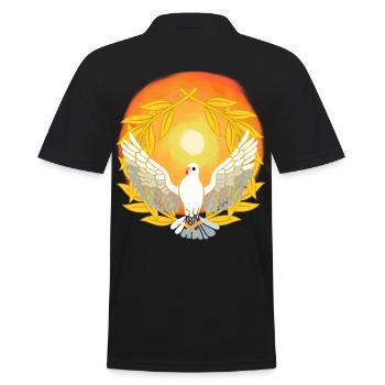 Sunlight Dove God Jesus Peace Creation - Men's Polo Shirt - black - Back - Kai (181cm)