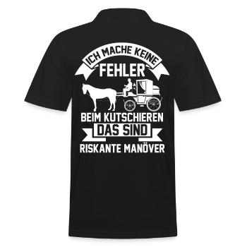 Kutscher Pferdekutsche Kutschenpferde - Männer Poloshirt - Schwarz - Hinten - Kai (181cm)