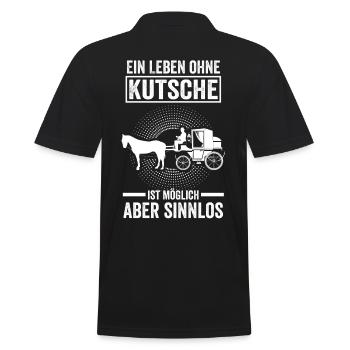 Kutscher Kutscherin Pferdekutsche Kaltblüter - Männer Poloshirt - Schwarz - Hinten - Kai (181cm)