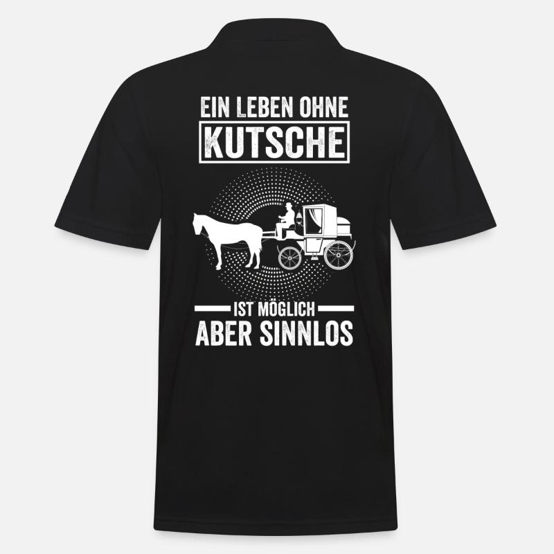 Kutscher Kutscherin Pferdekutsche Kaltblüter - Männer Poloshirt - Schwarz