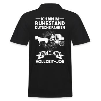 Kutscher Ruhestand Kutsche Rentner Pferdekutsche - Männer Poloshirt - Schwarz - Hinten - Kai (181cm)
