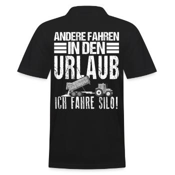 Landwirtschaft Andere fahren in den Urlaub Ich - Männer Poloshirt - Schwarz - Hinten - Kai (181cm)