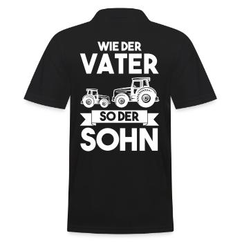 Wie Der Vater So Der Sohn Tracktor Trecker Landwir - Männer Poloshirt - Schwarz - Hinten - Kai (181cm)