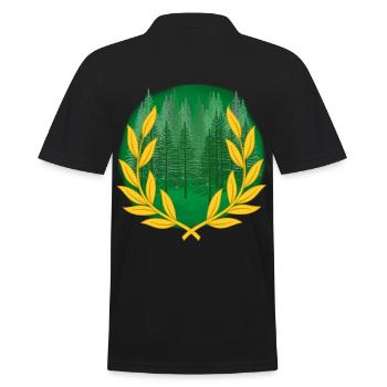 Wald Tanne Fichten Fichte Bäume Baum Wildnis Holz - Männer Poloshirt - Schwarz - Hinten - Kai (181cm)