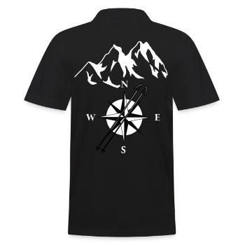 Berge Gipfel Bergsport Bergsteigen Kompass Sport - Männer Poloshirt - Schwarz - Hinten - Kai (181cm)