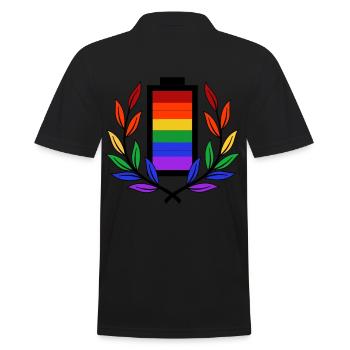 Batterie batterie LGBT Homosexualité Gay Pride - Polo Homme - noir - Dos - Kai (181cm)