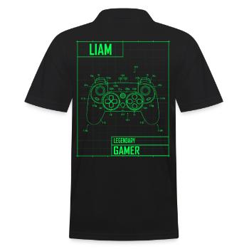 Liam Name Geschenk Personalisiert Legendärer - Männer Poloshirt - Schwarz - Hinten - Kai (181cm)