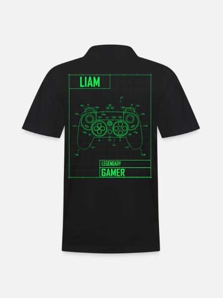 Liam Name Gift Personalized Legendary - Men's Polo Shirt - black
