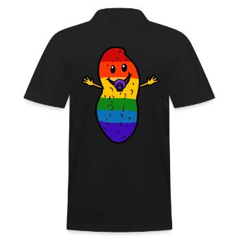 Peanut Baby LGBT Rainbow Flag Gay Pride - Men's Polo Shirt - black - Back - Kai (181cm)