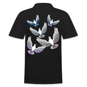 Doves of Peace Pigeons Pigeon Breeders Breeders Birds - Men's Polo Shirt - black - Back - Kai (181cm)