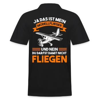 Modellflugzeug Flieger Flugzeug Pilot Modellflug M - Männer Poloshirt - Schwarz - Hinten - Kai (181cm)