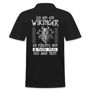 Wikinger Odin Walhalla Krieger Germane - Männer Poloshirt - Schwarz - Hinten - Kai (181cm)