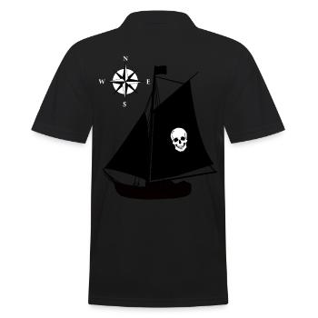 Bateau pirate Skull Compass Windrose Pirates - Polo Homme - noir - Dos - Kai (181cm)