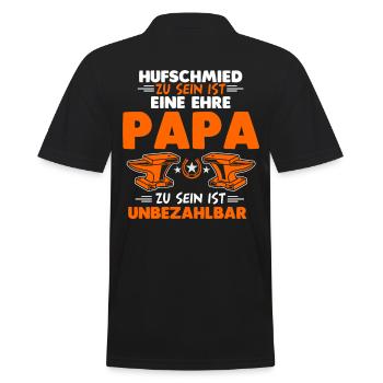 Hufschmied Hufschmiede Papa Vater Schmied Vatertag - Männer Poloshirt - Schwarz - Hinten - Kai (181cm)
