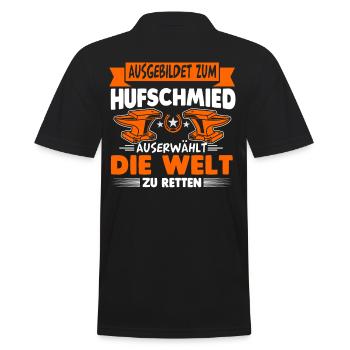 Hufschmied Hufschmiede Hufbeschlagschmied - Männer Poloshirt - Schwarz - Hinten - Kai (181cm)