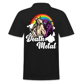 Heavy Metal Death Metal - Männer Poloshirt - Schwarz - Hinten - Kai (181cm)