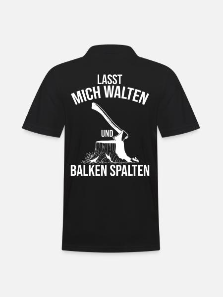 Lustiger Holz Hacken Spruch Kaminholz ruft - Männer Poloshirt - Schwarz