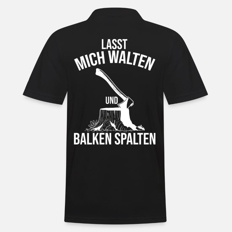 Lustiger Holz Hacken Spruch Kaminholz ruft - Männer Poloshirt - Schwarz