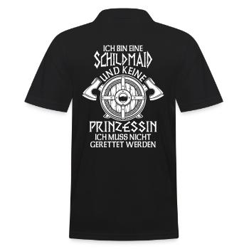 Schildmaid Prinzessin Wikingerin Kriegerin - Männer Poloshirt - Schwarz - Hinten - Kai (181cm)