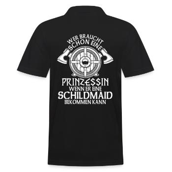 Schildmaid Walküre Germanin Prinzessin Walhalla - Männer Poloshirt - Schwarz - Hinten - Kai (181cm)