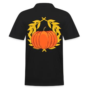 Autumn Harvest Garden Gardening Pumpkin Halloween - Men's Polo Shirt - black - Back - Kai (181cm)