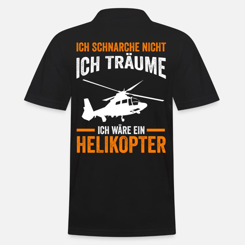 Helikopter Hubschrauberpilot Hubschrauber - Männer Poloshirt - Schwarz