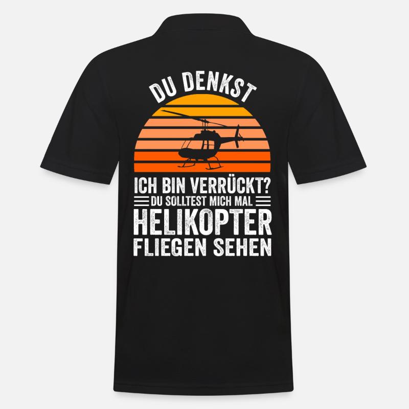 Helikopter Helikopterpilot Hubschrauber Heli - Männer Poloshirt - Schwarz
