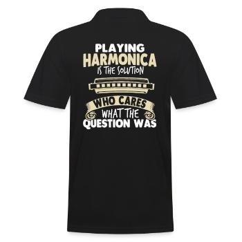 Harmonica Jazz Harmonica Girls - Men's Polo Shirt - black - Back - Kai (181cm)