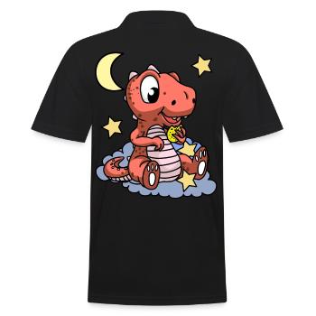 Good night Dino Toddlers Baby kids heavenly - Men's Polo Shirt - black - Back - Kai (181cm)