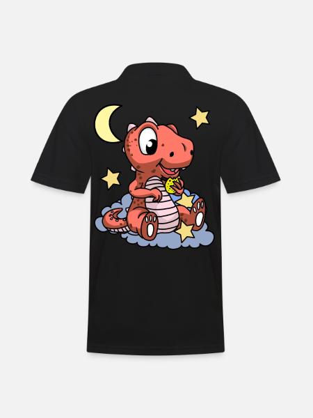 Good night Dino Toddlers Baby kids heavenly - Men's Polo Shirt - black