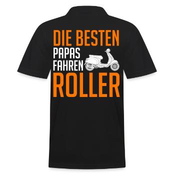 Scooter Papa Moped Vater Vatertag Roller Mopedfahr - Männer Poloshirt - Schwarz - Hinten - Kai (181cm)
