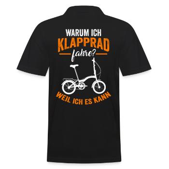 Klappradfahrer Fahrradtour Fahrradrennen Fahrrad - Männer Poloshirt - Schwarz - Hinten - Kai (181cm)