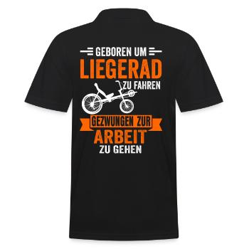 Radsport Rad Liegerad Radfahrer Fahrrad - Männer Poloshirt - Schwarz - Hinten - Kai (181cm)