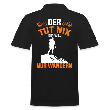 Der Tut Nix der Will Nur Wandern - Männer Poloshirt - Schwarz - Hinten - Kai (181cm)