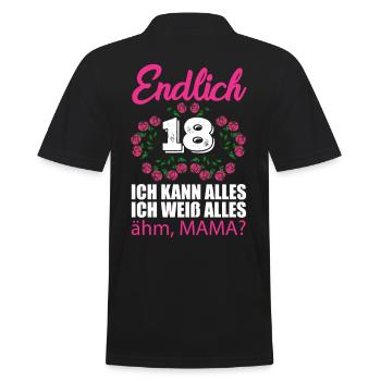 18th birthday Finally 18 I can do everything I know - Men's Polo Shirt - black - Back - Kai (181cm)