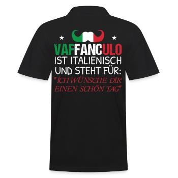 Italien Vaffanculo Lustiger Spruch - Männer Poloshirt - Schwarz - Hinten - Kai (181cm)