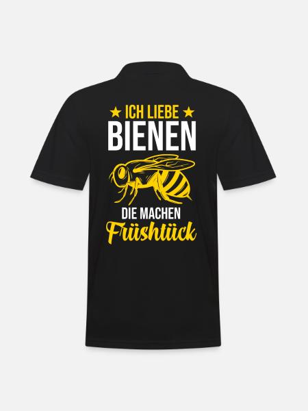 Bienen Honig Früßstück Imkerei Bienenflüsterer Imk - Männer Poloshirt - Schwarz