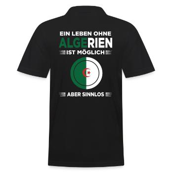 Algerien Algerisch Algerische Flagge Algeria - Männer Poloshirt - Schwarz - Hinten - Kai (181cm)