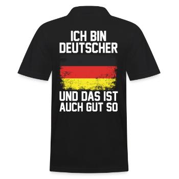 Deutscher Deutsch Deutschland Geschenk - Männer Poloshirt - Schwarz - Hinten - Kai (181cm)