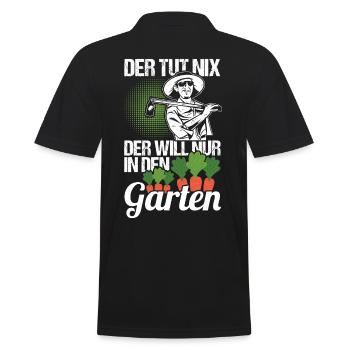 Der Tut Nix Der Will Nur In Den Garten Gärtner - Männer Poloshirt - Schwarz - Hinten - Kai (181cm)