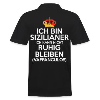 Sizilianer Italien Vaffanculo Italia Italiener - Männer Poloshirt - Schwarz - Hinten - Kai (181cm)