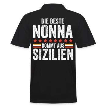 Italien Nonna Sizilien Sizilianerin Geschenk - Männer Poloshirt - Schwarz - Hinten - Kai (181cm)