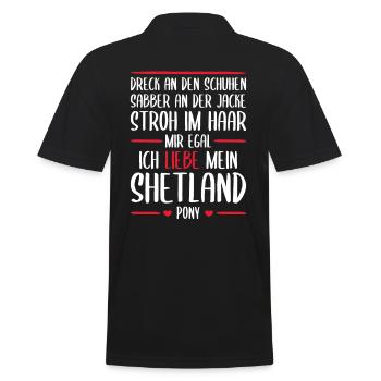 Shetland Pony Shetty Liebe Geschenk - Männer Poloshirt - Schwarz - Hinten - Kai (181cm)